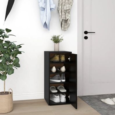 vidaXL Schuhschrank Schwarz 32x35x70 cm Holzwerkstoff