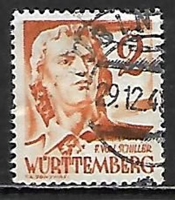 Französische Zone - Württemberg-Hohenzollern gestempelt Michel-Nummer 28