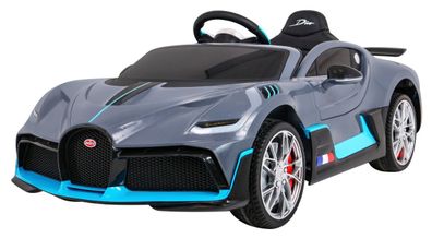 Bugatti Divo Batteriebetriebenes Auto für Kinder Grau + Fernbedienung + EVA + ...