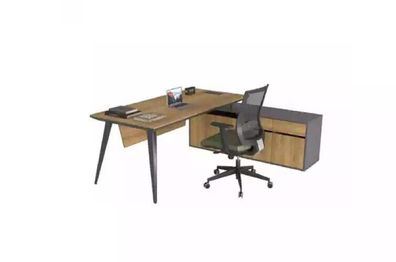 Eckschreibtisch Office Tisch Braun groß Chef Tische Schreibtisch Möbel