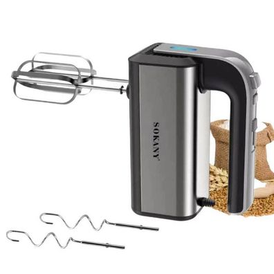 SOKANY 800W Mixer Handrührgerät mit Turbo Edelstahlkneter Handmixer Handrührer