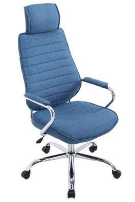 Bürostuhl 120 kg belastbar Stoffbezug blau Chefsessel Drehstuhl modern design