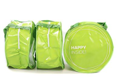 Tupperware Tasche grün rund "Happy Inside" (3) passend für Microgourmet