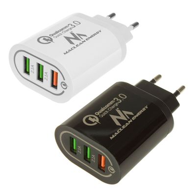 3 USB Schnellladegerät Netzteil Stecker Adapter 3-fach Mehrfachstecker QC 3.0.