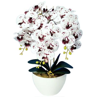 Künstliche Orchideen im Deko Topf groß XL 60cm hoch Weiß wie Echt