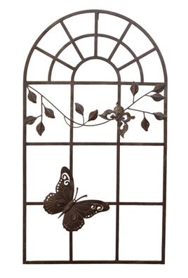Wanddekoration aus Metall Fenster Schmetterling H 97 cm Wanddeko Wandbild Landhaus