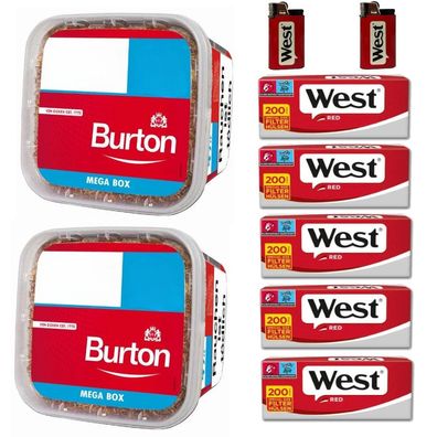 Burton Volumen Tabak mit Filter Hülsen und Feuerzeug