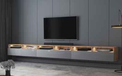 Selsey REDNAW - TV-Schrank mit drei Schubladen, stehend / hängend, 300 cm breit