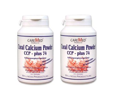 CareMed Coral Calcium Powder CCP - plus 74 - 2x 90 Kapseln