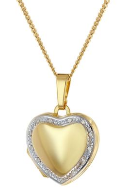 trendor Schmuck Damen-Halskette mit Herz-Medaillon 925 Silber Vergoldet 68157
