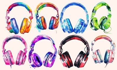 Bügelbild Bügelmotiv Kopfhörer Headphones Junge Mädchen verschiedene Größen