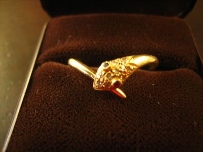 sehr eleganter Schlangen Brilliant Rubin Ring Schlange Schlangenring 750er Gold