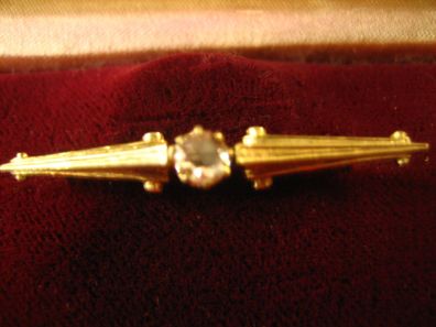 Biedermeier Krawattennadel Brosche 585er Gold Diamantrose 0,25 ct Viertelkaräter