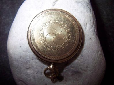 großes prächtig nostalgisches Biedermeier Medallion rund 585er Gold 1820-1850