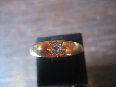 Brilliant Ring 0,20 ct Solitär altschliff 22 ct Gold