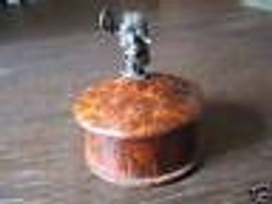 edle Dose Bronze Miniatur Zwerg Knopfdose Döschen Holz