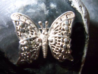 alte filigrane- Judaika-Trachten -Silber-Brosche Schmetterling um 1950-70