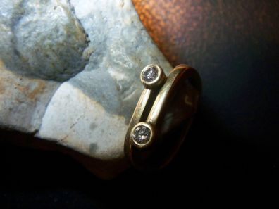 edler Designer Brilliant Ring 585er Gold aussergewöhnliche Form Handarbeit