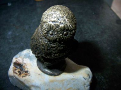 Schwere-schöne Eulen- Uhu - Figur –Petschaft-Siegel-Bronze – Voll-plastisch