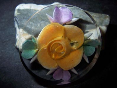 dekorative vintage Trachten Brosche Rosen Blüten Winterhilfswerk