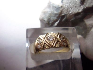 breiter Designer Ring Bandring 585er Gold massiv-3,7 Gramm
