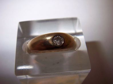 zeitloser Designer Ring Bandring 585er Gold Brillant 0,10-0,15 Si-Signiert