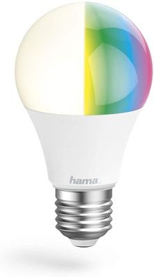 hama WLAN-Lampe E27 10 W LED Lampe dimmbar RGB Smart Home Alexa Google weiß
