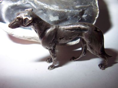 WMM-feine Miniatur 925er Silber Hunde-Rennsport-Windhund-1975-1985