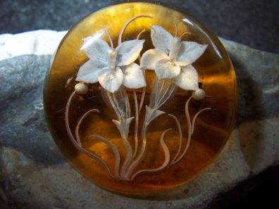 dekorative Trachten Brosche Glocken-Blume-aus-Lucite
