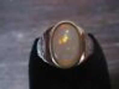 prächtiger Art Deco 585er Gold Ring mit prächtigem Opal Feuersturm