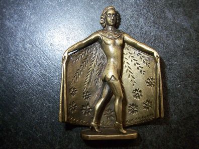 Bronze exotische erotische Tänzerin im Umhang Wohl Marta Hari-Edelmessing