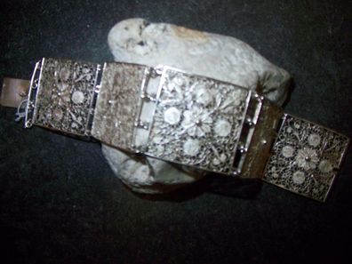 Filigranes-Trachten-Armband – 5- bewegliche-Glieder-800er-Silber-1910-1950