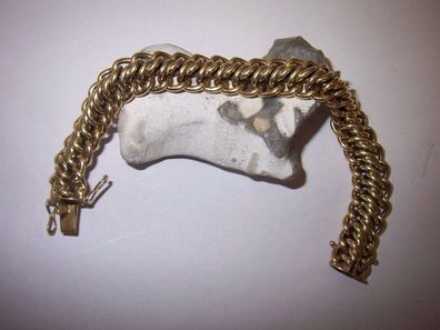 Hochfeines-breites-Goldschmiede-Armband-585er-Gold 25,2 gr.-1950-1960