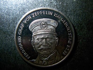 Patriotische-Luftfahrt -Numismatik –Philatelie-Silber-999-Medallie-Graf Zeppelin