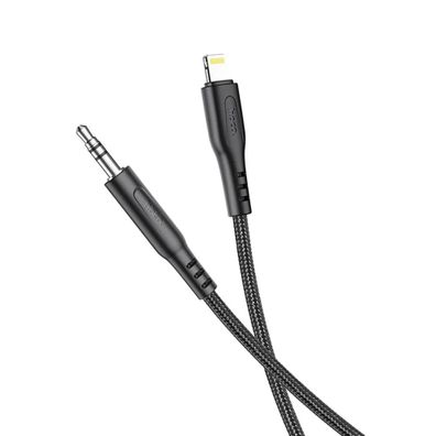 HOCO AUX Audio Jack 3,5 mm Kabel kompatibel mit iPhone UPA18 1 m schwarz