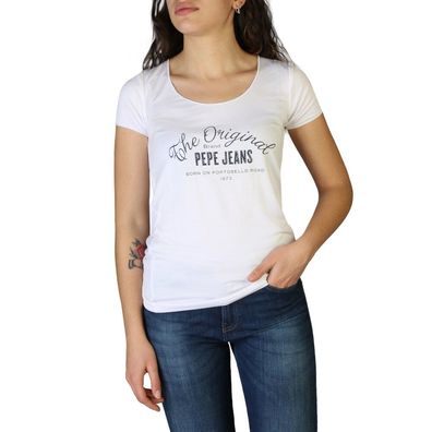 Pepe Jeans - Bekleidung - T-Shirts - Cameron-pl505146-white - Damen - Weiß