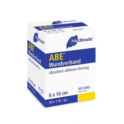Meditrade ABE® Wundschnellverband, 6 x 10 cm | Packung (50 Stück)