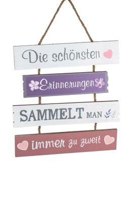 4 teiliges Schild 29x30cm - Schilderset aus Holz zum Aufhängen - Erinnerung