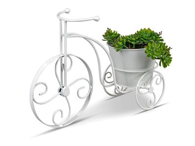 Geschenke Fahrrad 36cm aus Metall Pflanzfahrrad weiss -Deko für Haus und Garten…