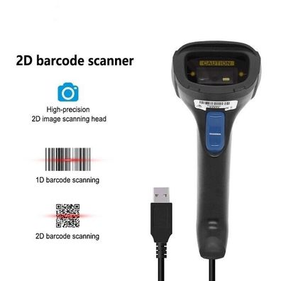 Barcode Scanner, 2D, USB, inkl. Standfuß, schwarz