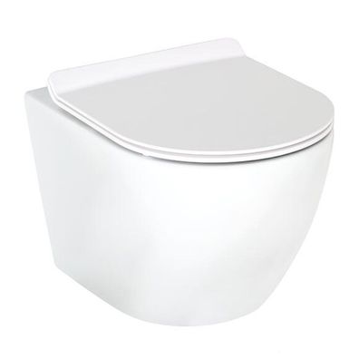 Wand WC Combi-Pack Arax Wand Tiefspül WC Spülrandlos mit Silent Flush weiss