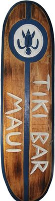 Deko Surfboard 100cm Tiki Bar Surfbrett aus Holz Hawaii Maui Aloha Karibik