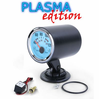 Wassertemperatur Anzeige Zusatz Instrument mit Halter Plasma Blau beleuchtet