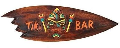 Deko Surfboard 60cm Tiki Bar Tribal Surfbrett aus Holz Hawaii Maui Style