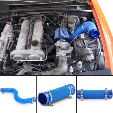 Cold Air Performance Kit Air Intake Flex Rohr Blau für Sport Luftfilter