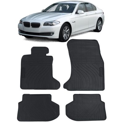 Auto Gummi Fußmatten Schwarz Premium Set passt für BMW F10 Limousine F11 Touring