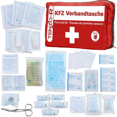 Erste Hilfe Auto KFZ Verband Tasche Verbands Kasten Rot 39-teilig DIN13164
