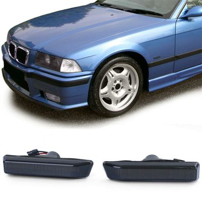 LED Seitenblinker Schwarz Smoke Paar passend für BMW 3er E36 96-00 X5 E53 00-07