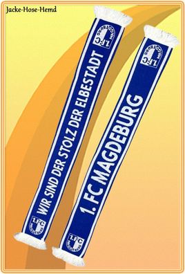 Schal Fanschal 1. FC Magdeburg Wendeschal Logo Elbestadt Blau Gr. 19x160cm NEU