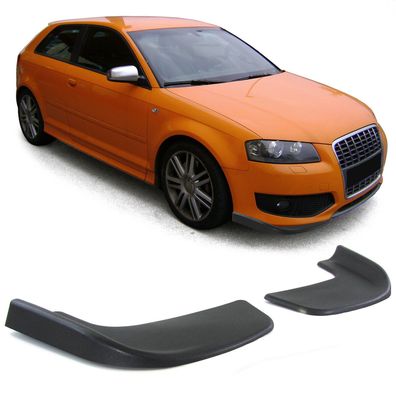 Front Spoiler Flaps Cup Wings flach universal Schwarz Performance 2